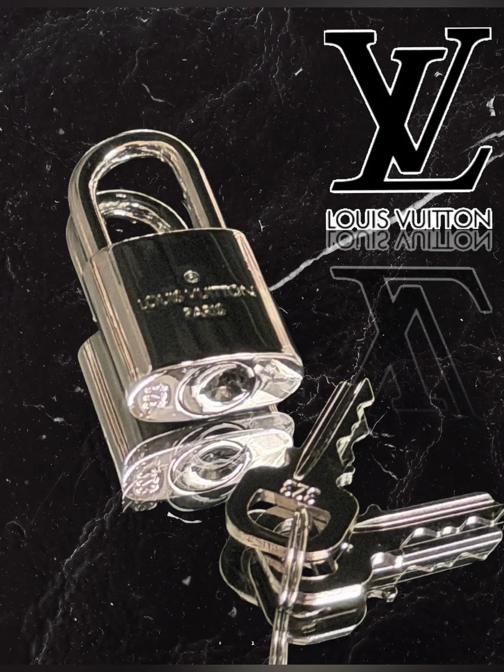 Authentic Louis Vuitton Silver Padlock #323 & 2 Working Keys